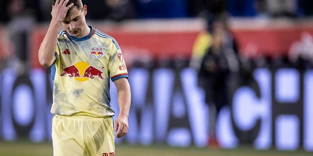 Dante Vanzeir of New York during a match against Nashville SC at Red Bull Arena on March 4, 2023, in Harrison, New Jersey.