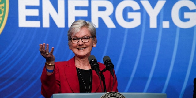 Secretary of Energy Jennifer Granholm speaks at a news conference on Dec. 13. 