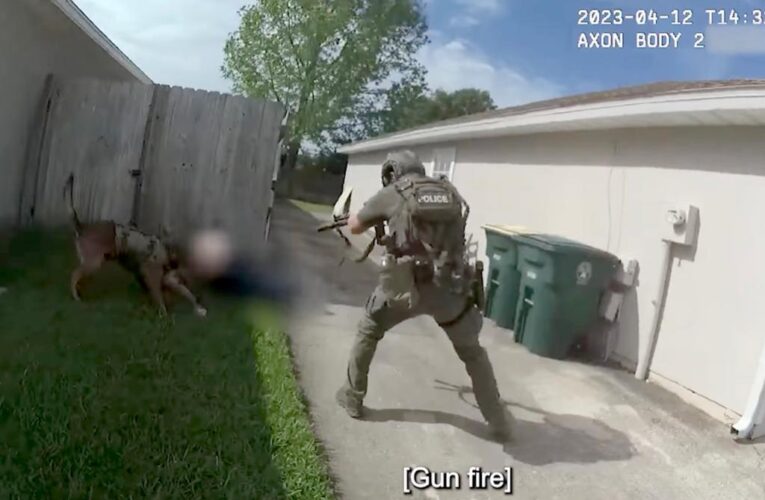 Video shows Florida man trying to stab K-9 being shot dead by cops