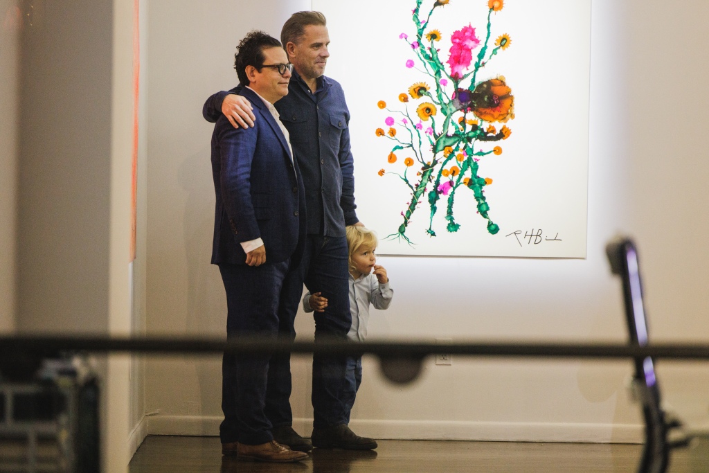 Hunter Biden with George Berges at George Berges Gallery in SoHo for a viewing of his artwork. 
