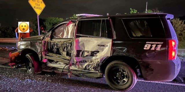 Wrecked Balch Springs police car