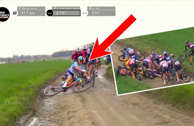 Paris-Roubaix Femmes 2023: Elisa Longo Borghini wipes out Lotte Kopecky and rivals in ‘massive crash’