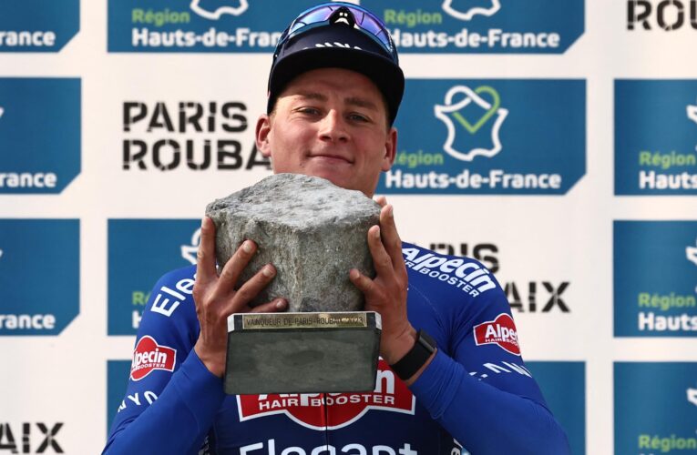 Mathieu van der Poel takes solo win at Paris-Roubaix after Wout van Aert puncture and John Degenkolb crash