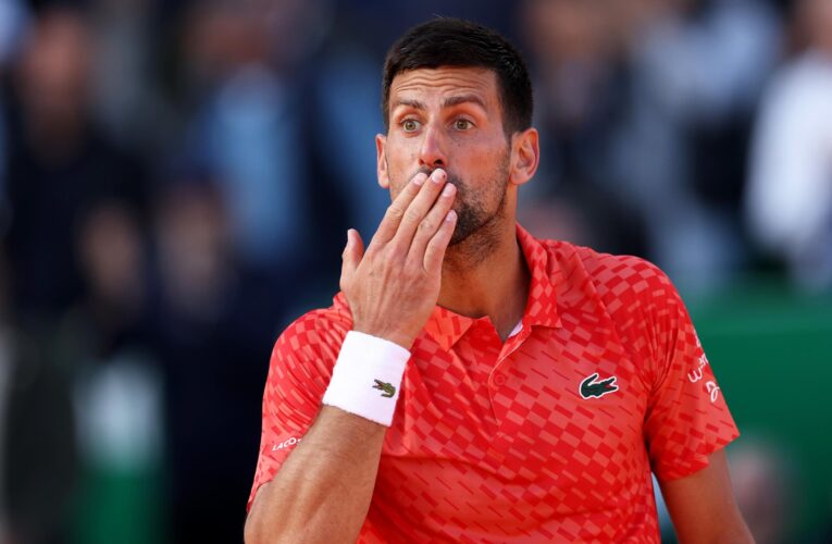 Novak Djokovic cheered on by Mercedes’ George Russell in Monte Carlo Masters win over Ivan Gakhov