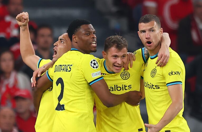 Nico Barella and Romelu Lukaku on target as Inter Milan overcome Benfica in Champions League quarter-final first leg