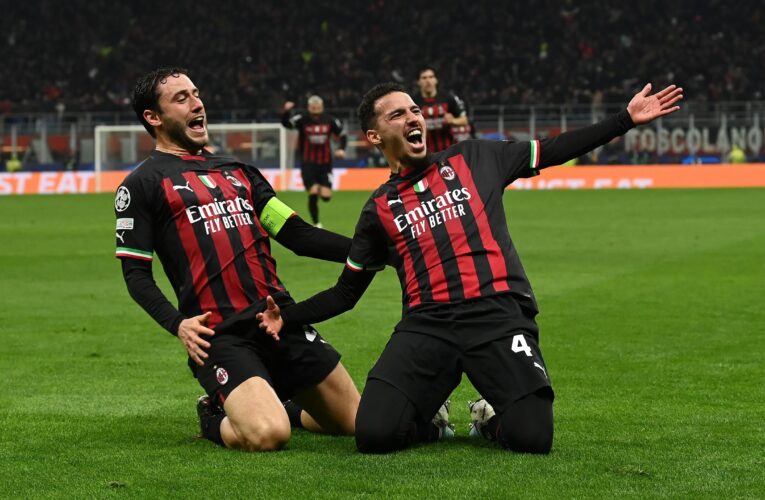 Bennacer goal gives AC Milan Champions League quarter-final first-leg advantage over 10-man Napoli side