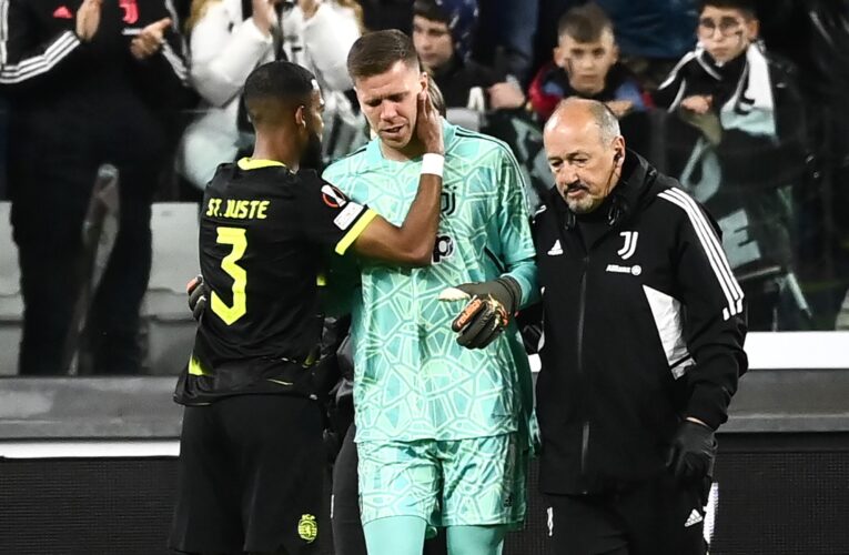 Wojciech Szczesny ‘doing well’ after Juventus goalkeeper leaves pitch against Sporting clutching his chest