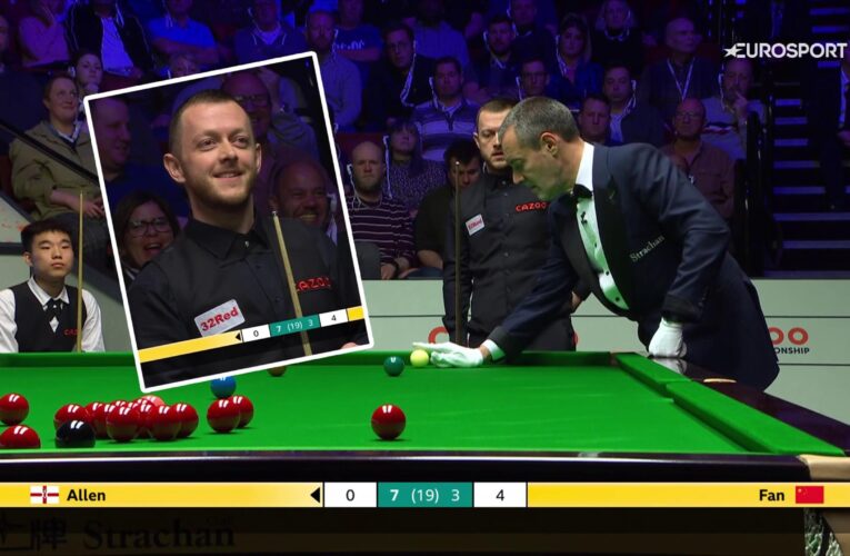 World Snooker Championship 2023: Mark Allen jokes with marker after foul – ‘You’ve got one job!’