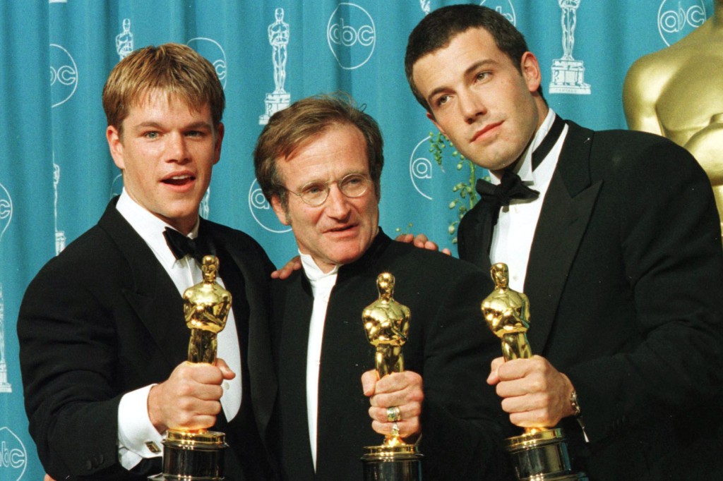 The brainy best friends wrote the Oscar-winning screenplay for "Good Will Hunting" in the late 1990s. Robin Williams won an Academy Award for his role in the flick. The trio is pictured at the 1998 Oscars.