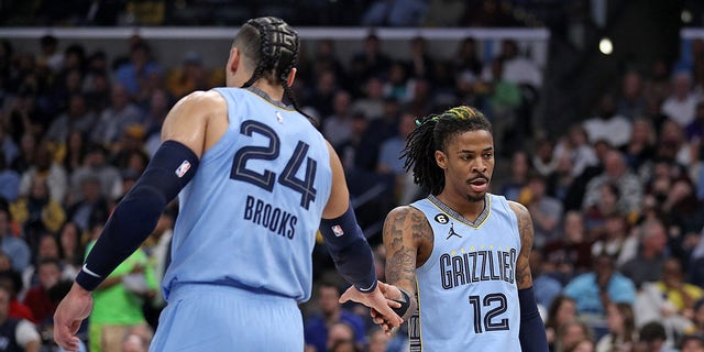 Dillon Brooks and Ja Morant high five