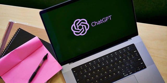 The ChatGPT logo on a laptop