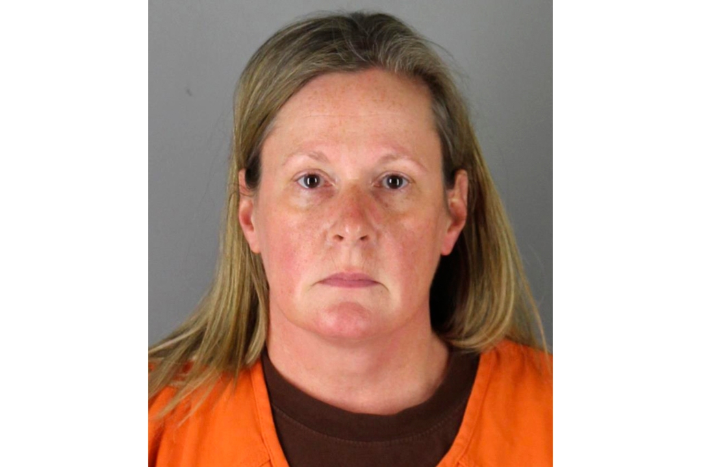 This booking photo released by the Hennepin County, Minn., Sheriff shows Kim Potter, a former Brooklyn Center, Minn., police officer.