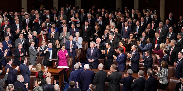 Rep. Kevin McCarthy, R-Calif., smiles after winning the speakership and convening the 118th Congress in Washington, early Saturday, Jan. 7, 2023. 