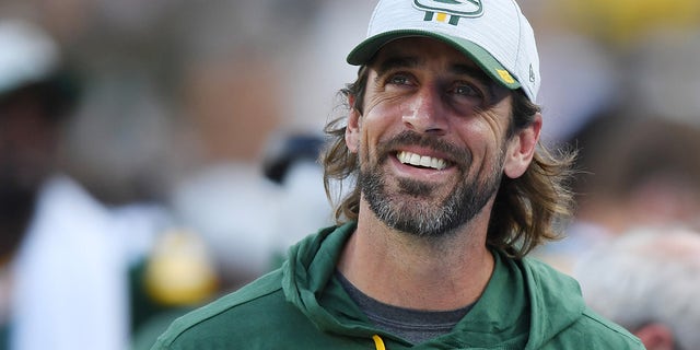 Aaron Rodgers smiles