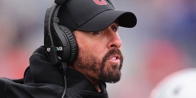 Brian Hartline, of the Ohio State Buckeyes, looks on against the Northwestern Wildcats during the second half at Ryan Field on Nov. 5, 2022 in Evanston, Illinois.