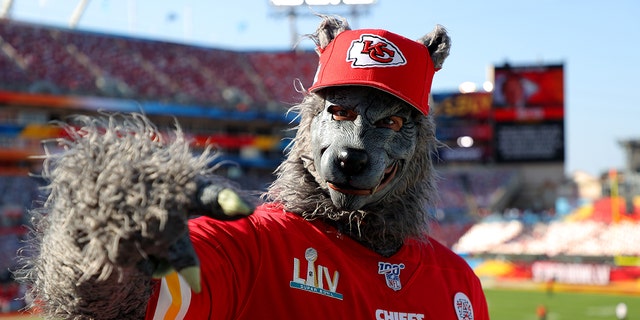 ChiefsAholic before Super Bowl LV between the Buccaneers and the Kansas City Chiefs at Raymond James Stadium on Feb. 7, 2021, in Tampa, Florida.