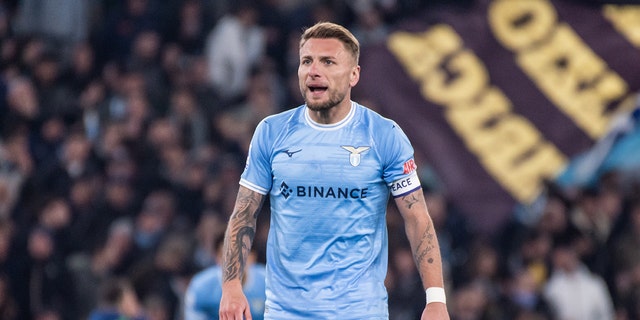 Ciro Immobile of SS Lazio during the Serie A match between SS Lazio and Juventus at Stadio Olimpico on April 08, 2023 in Rome, Italy. (Ivan Romano/Getty Images)