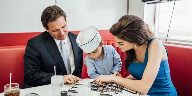 Gov. Ron DeSantis, first lady Casey DeSantis and their children visit a diner in Troy, Ohio, April 13, 2023.