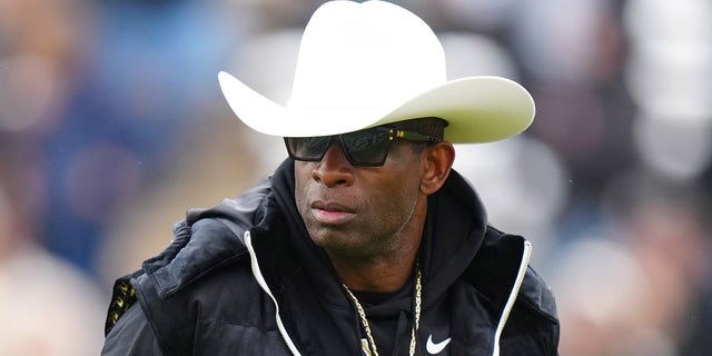 Deion Sanders at the spring game