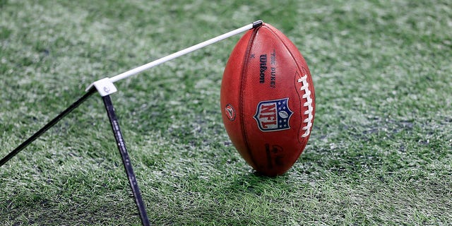 Football seen on the sidelines during an NFL game