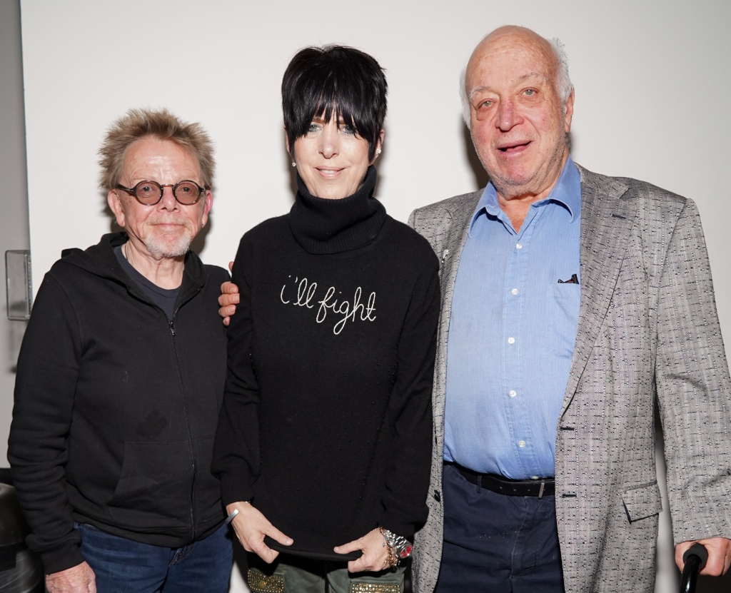 Paul Williams (L), Diane Warren and Seymour Stein attend the Songwriters Hall Of Fame's 3rd annual Oscar season VIP reception during "A Conversation With 2019 Oscar-Nominated Songwriters" at LA Film School on Feb. 12, 2019 in Hollywood, Calif. 