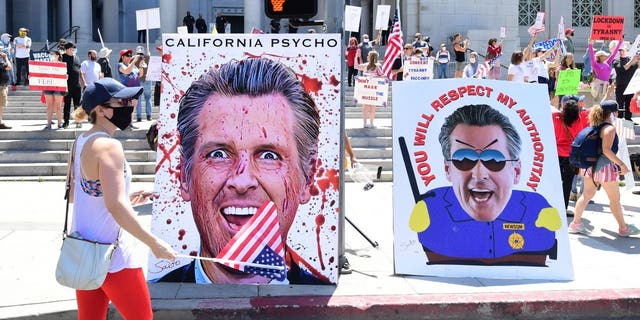 Newsom protesters