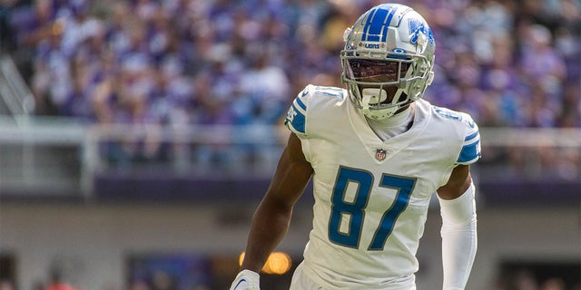 Quintez Cephus during an NFL game against the Vikings