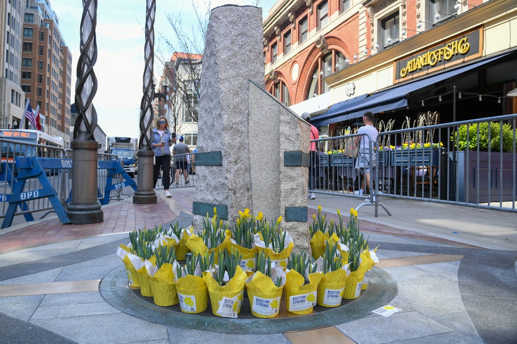A memorial was erected on Boylston Street to honor the victims of the bombing.