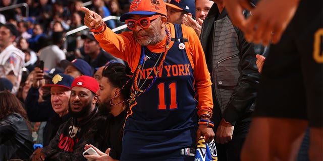 Spike Lee celebrates at MSG