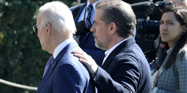 U.S. President Joe Biden and his son Hunter Biden (L) attend the annual Easter Egg Roll on the South Lawn of the White House on April 10, 2023., in Washington, D.C.