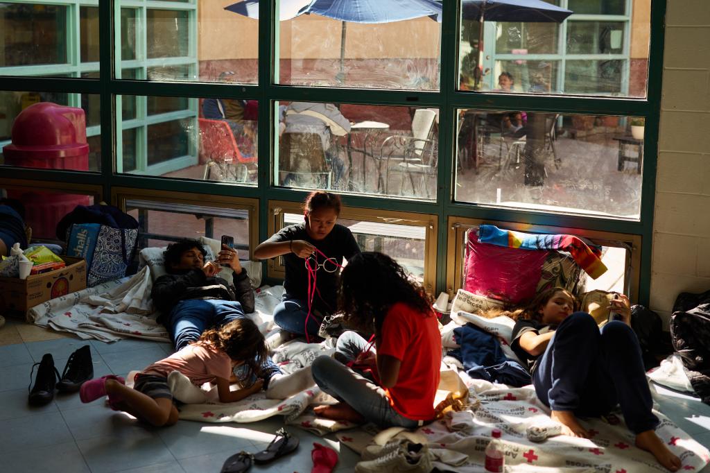 Migrants at a shelter at The Border Farmworkers Center on Tuesday, April 18, 2023.