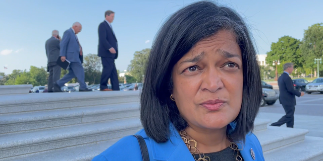 Rep. Pramila Jayapal outside Capitol