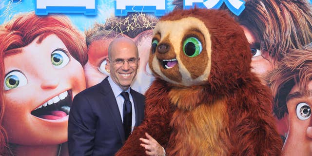 hen-DreamWorks Animation CEO Jeffrey Katzenberg attends "The Croods" Beijing premiere on April 18, 2013 in Beijing, China.