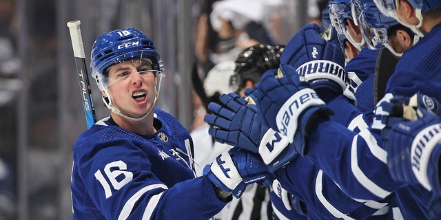 Mitch Marner celebrates goal