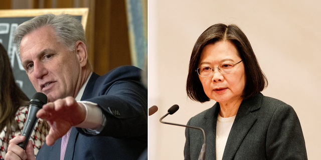 Speaker of the House Kevin McCarthy, left, is expected to meet next week with Taiwanese President Tsai Ing-wen in California.