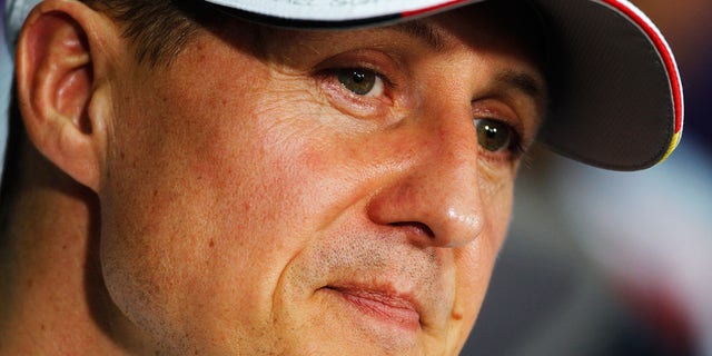 Michael Schumacher of Germany at a press conference