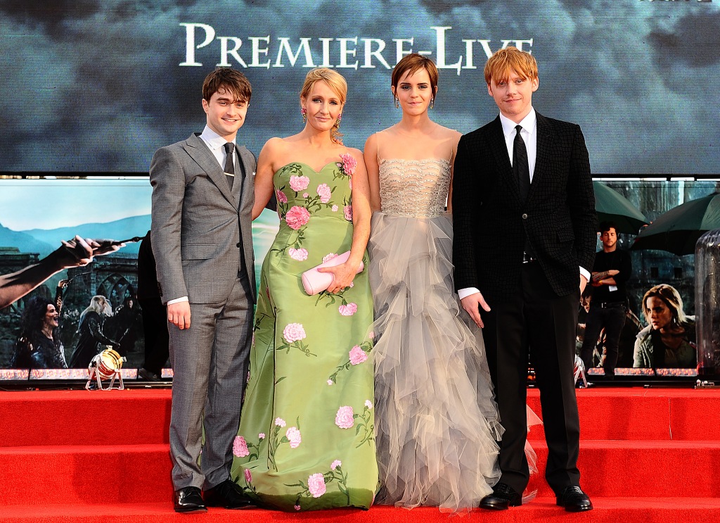 Daniel Radcliffe, JK Rowling, Emma Watson and Rupert Grint at the world premiere of Harry Potter And The Deathly Hallows: Part 2.