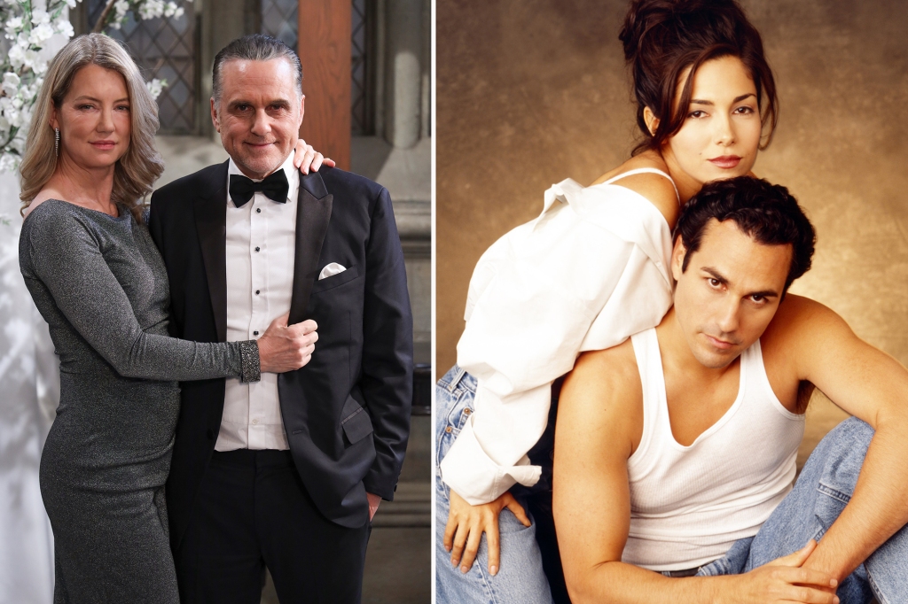 Cynthia Watros and Maurice Benard in "General Hospital"; Vanessa Marcil and Maurice Benard in "General Hospital."