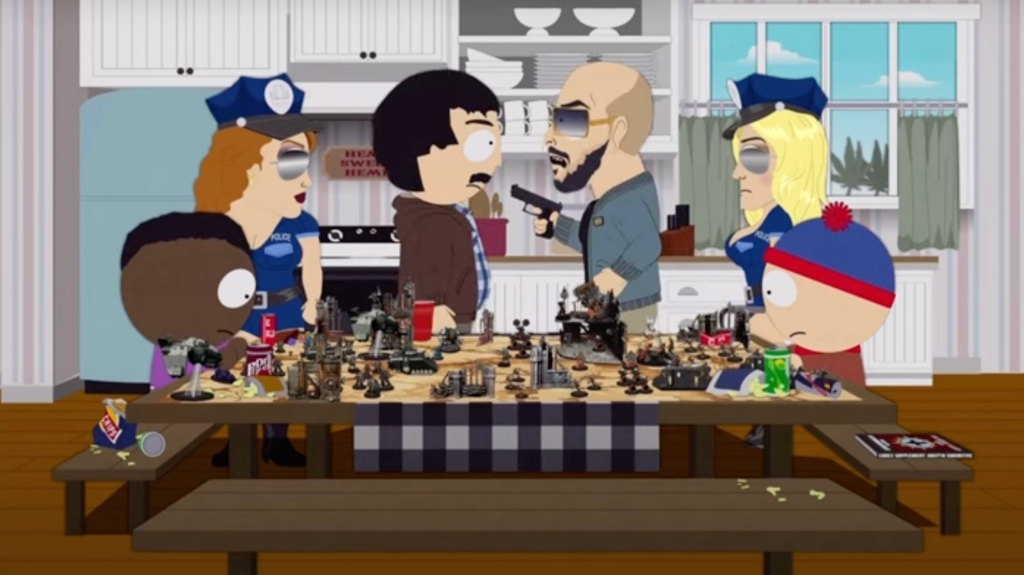 In the episode, which aired Wednesday, Fineski pulls a gun on Randy Marsh after the character disrespected several strippers in his employ. 