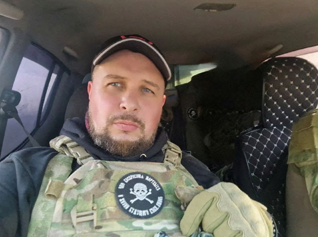 Russian military blogger, Vladlen Tatarsky, whose real name was Maxim Fomin, is seen in this undated social media picture.
