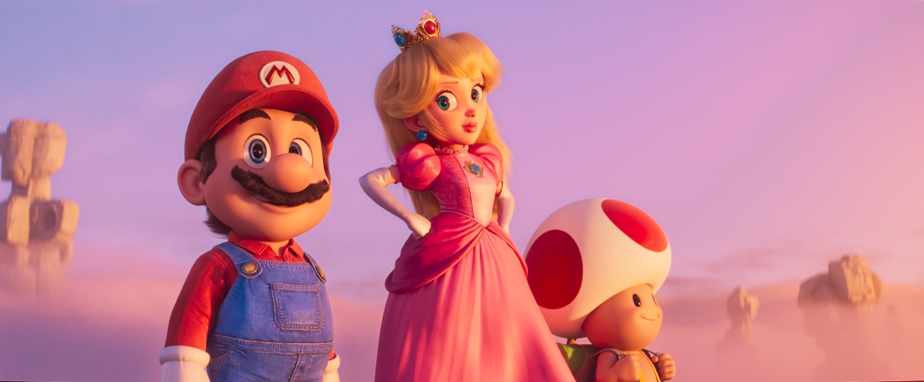 Mario, Peach and Toad.