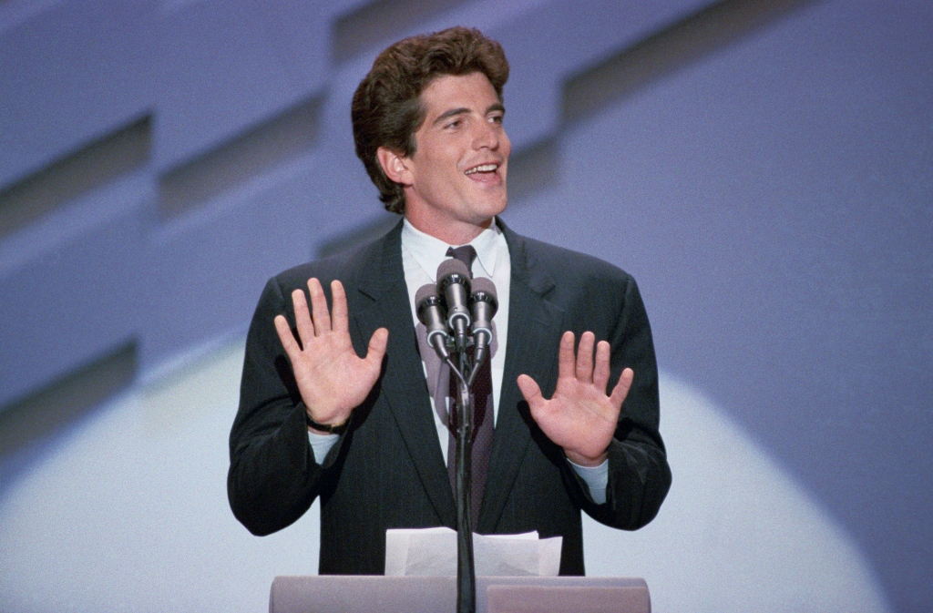 John F. Kennedy Jr. pictured in 1988 during a speaking event