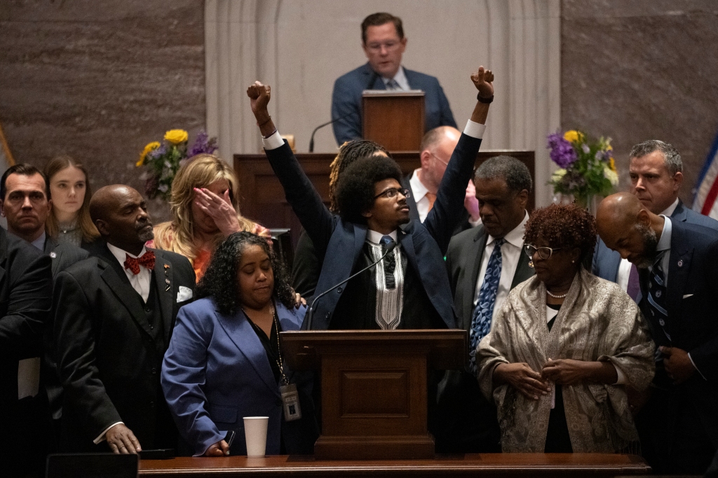State Rep. Justin Pearson during the vote to expel him April 6. 