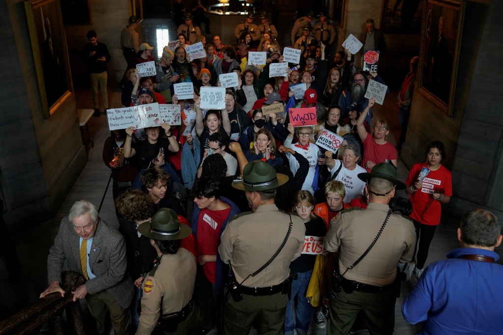 Protesters in the Tennessee state Capitol.