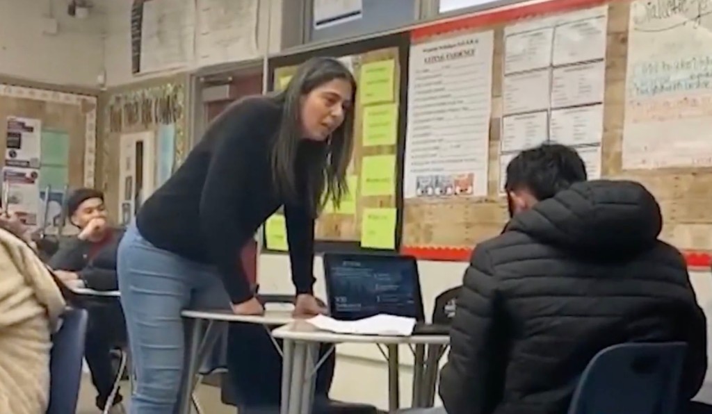 Teacher seen on video using racial slur in class