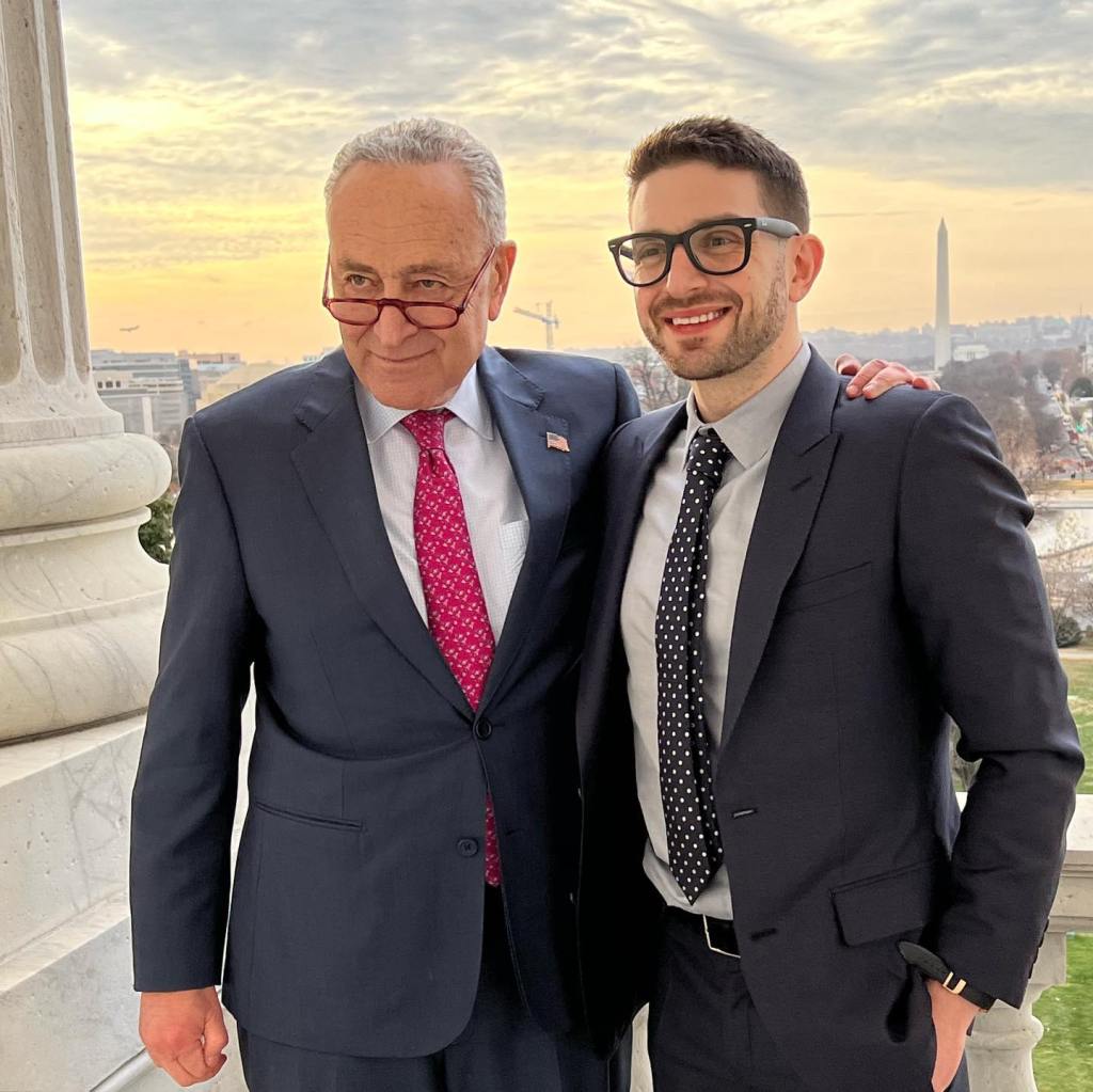 Alexander Soros with Senate Majority Leader Chuck Schumer