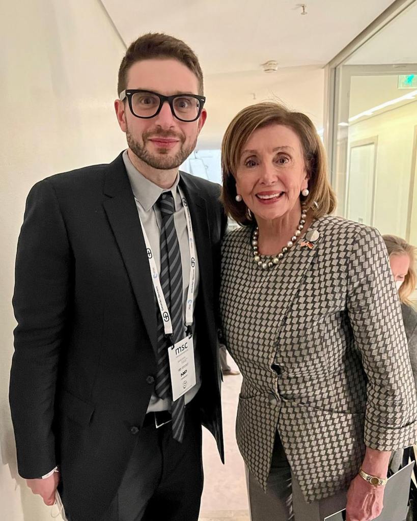 Alexander Soros with Rep. Nancy Pelosi