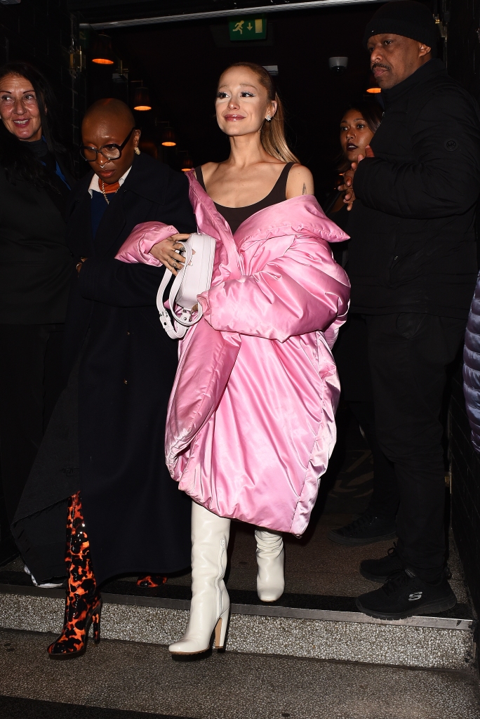 Singer Ariana Grande seen leaving the Groucho Club in London, England.