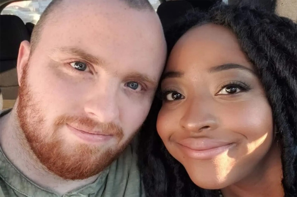 BLM protestor Garrett Foster pictured with his girlfriend Whitney Mitchell.