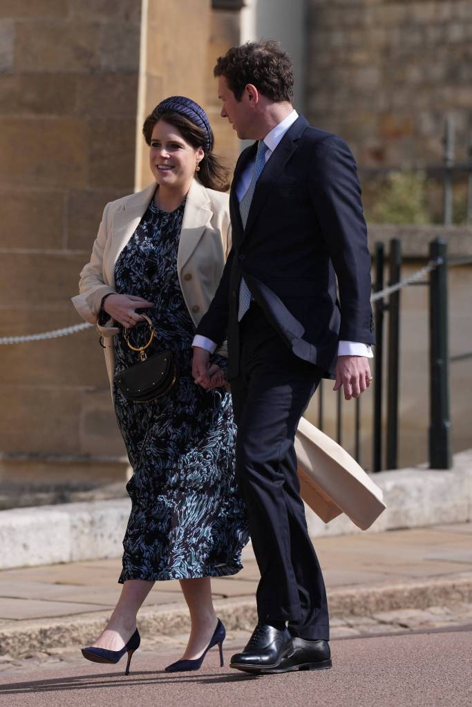 Bringing up the rear of the group were Princess Eugenie — who is pregnant — and her husband Jack Brooksbank.